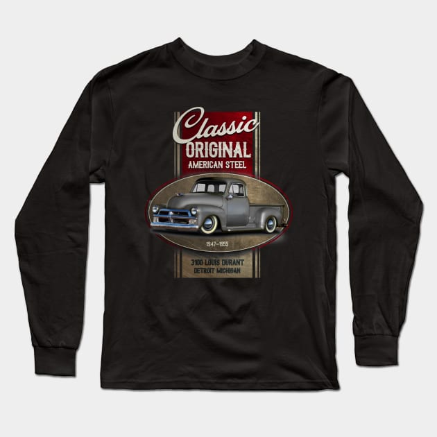 Classic Chevy Truck Long Sleeve T-Shirt by hardtbonez